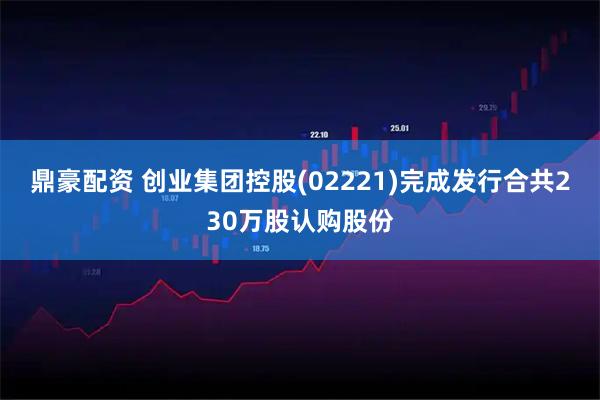 鼎豪配资 创业集团控股(02221)完成发行合共230万股认购股份